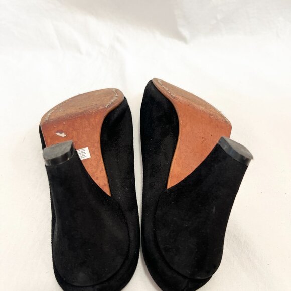 Rachel Comey Rouse high heels black suede kidskin leather womens 7 peep toe - Picture 9 of 12
